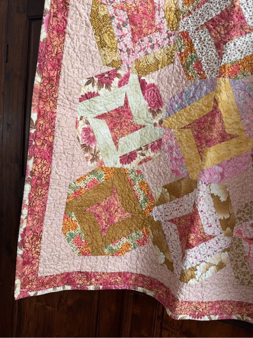 Handmade Floral Patchwork Quilt